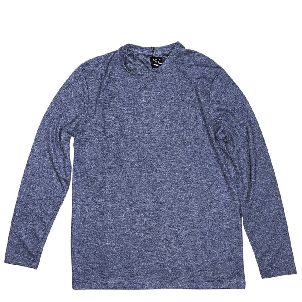 NWT Level Ten Long Sleeve Knit Navy Blue Shirt Small